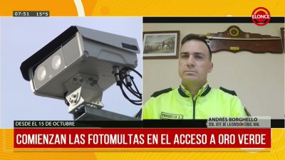 Comienzan a aplicarse las fotomultas en el acceso a Oro Verde